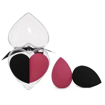 

O.TWO.O 2pcs Heart-shaped Puff Wet And Dry BB Cream Beauty Makeup Egg Makeup Puff Sponge Puff Face Foundation Makeup Tools