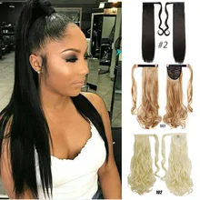 24 дюймовые Длинные Накладные Синтетические прямые Конские хвосты для женщин, натуральные накладные волосы на заколках, накладные волосы блонд