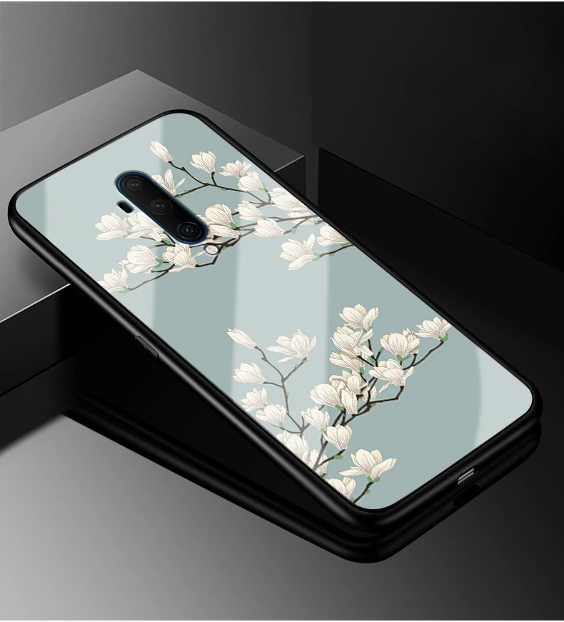 24 Для Oneplus 7T чехол One plus 7T Pro PC Пластиковый стеклянный чехол для телефона черный ТПУ бампер чехол для Oneplus 7T Pro 7TPro закаленное покрытие - Цвет: 24