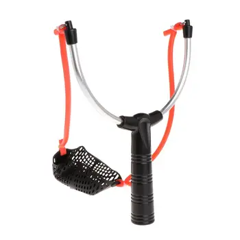 

Fishing Bait Slingshot Thrower Aluminum Alloy Elastic Powerful Catapult Food Bag Whosale&Dropship