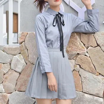 

Uniform Shirt Suit Junior High School Students Wear Class Clothes College Style Uniform Female Loose Graduation Clothes Custom