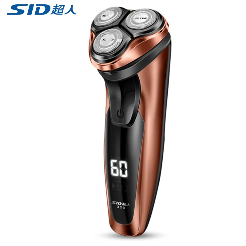 

SID Electric Shaver for Men Rechargeable Razor 3 Head Dry Wet Shaving Washable Main-Sub Dual Blade Turbo + Mode Comfy Clean