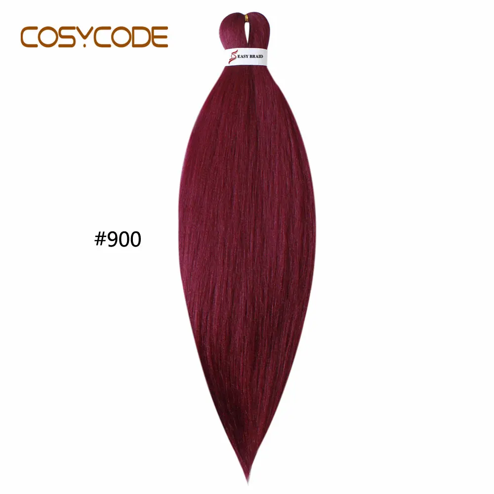 COSYCODE Jumbo вязание крючком плетение волос для наращивания 26 дюймов 66 см Длинные Синтетические косички чистый 2 тона - Цвет: # Бордовый