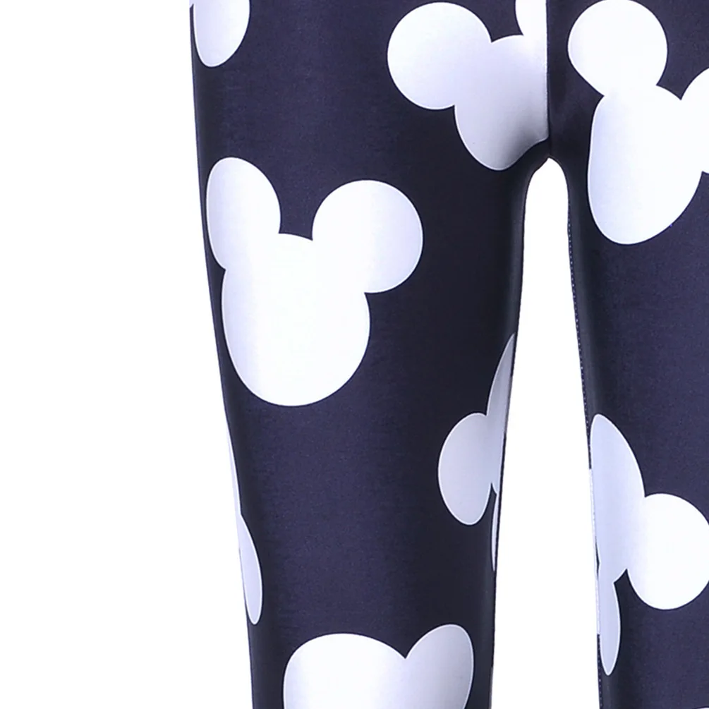 Disney Stretch Pants Mickey Mouse Printed Tight Hip Lift Women Ankle-Length Leggings Fitness High Waist Elastic Push Up Trousers