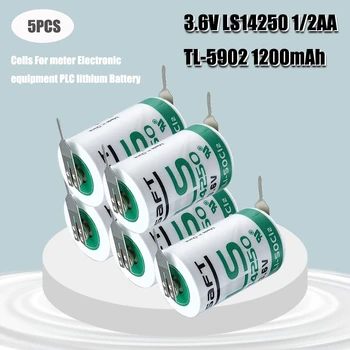 

5pcs/lot New SAFT LS14250 1/2AA Electronic Equipment Lithium Battery 14250 1 / 2AA 3.6V PLC Lithium Battery With Solder Feet