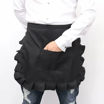 

Half Short Waist Apron Cute Kitchen Apron Waitress With Pocket Restaurant Kitchen Cook Aprons Home Cleaning Tools