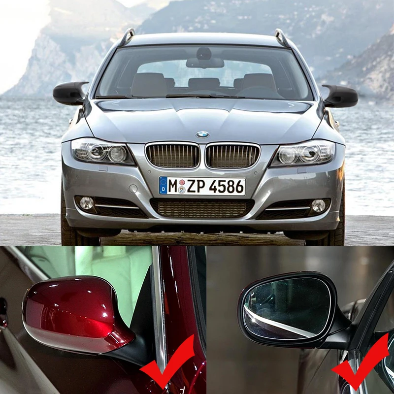 BMW E90 E91 2008-2011 E92 E93 2010-2013 LCI용 한 쌍 E90 E92 자동차 후방 미러 캡 커버 교체용 사이드 미러 캡