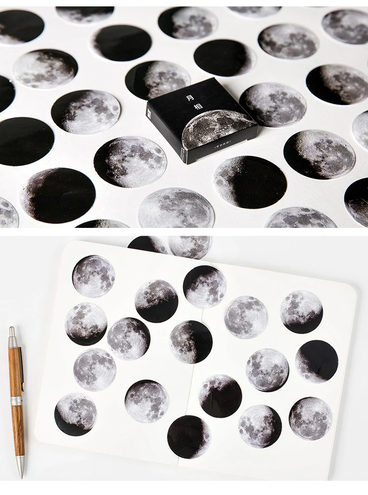 45 шт./партия (1 сумка) DIY креативные Kawaii Planet липкие бумажные милые наклейки с Луной для украшения дома