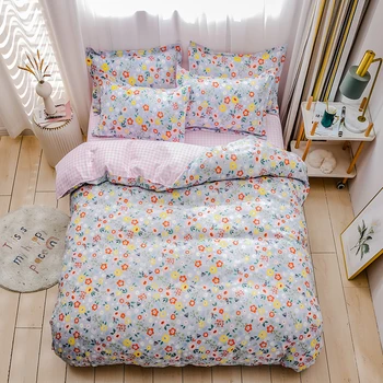 

Nordic style bedding set bed sheet pillowcase & duvet cover set single Full Queen King family Size