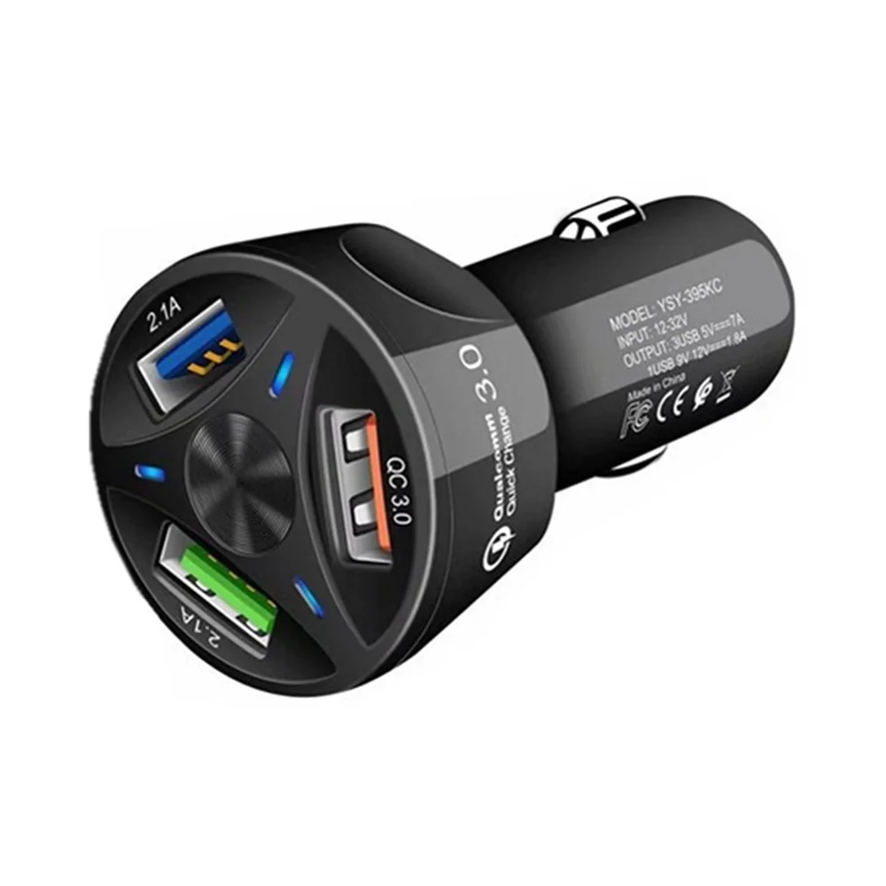 USB Автомобильное зарядное устройство 5V 3.1A мини зарядное устройство Быстрая зарядка с светодиодный для мобильного телефона смартфон автомобильное зарядное устройство
