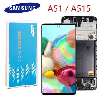 

Original AMOLED for samsung Galaxy A51 Lcd A515F A515F/DS,A515FD LCD Display with frame Digitizer Sensor Assembly
