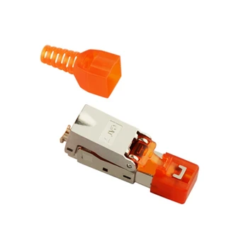 

Tool-Free Zinc Alloy Shielded RJ45 Cat 7 Terminal Plug Reusable Cat7 Connector for Router Computer Switch 10pcs/set