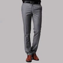 Новая мода бутик одноцветная мужская повседневная брюки для делового костюма мужские высококачественные брендовые Формальные Свадебные платья серые брюки
