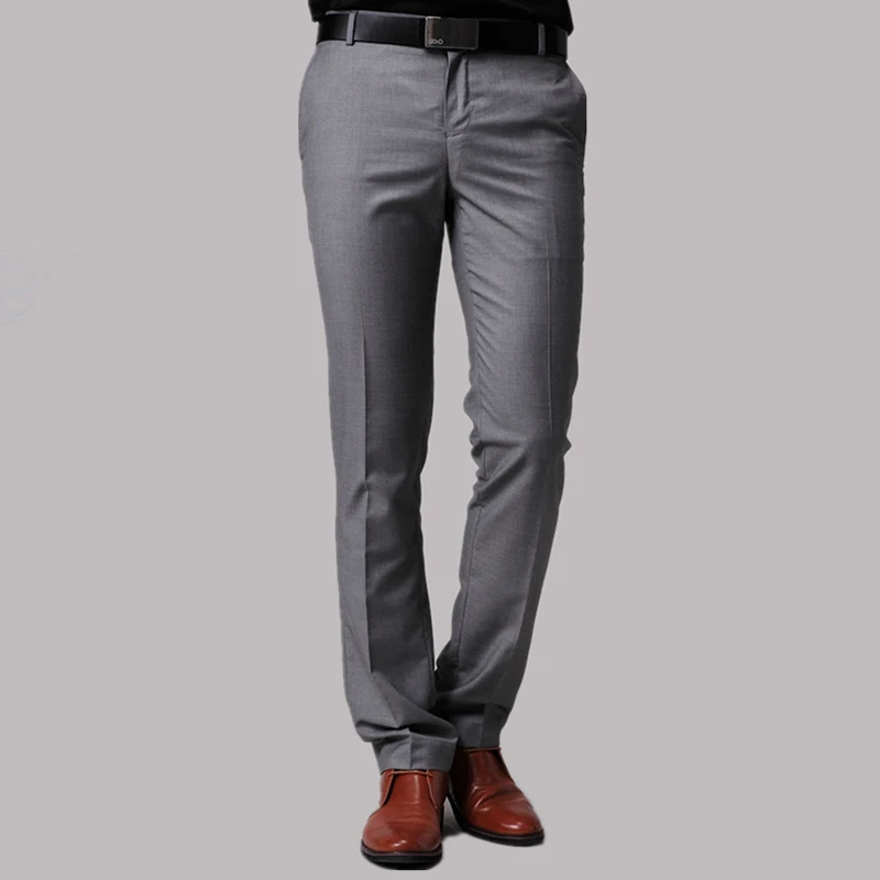 Новинка 2019 модный бутик однотонные мужские повседневные деловые Костюмные брюки