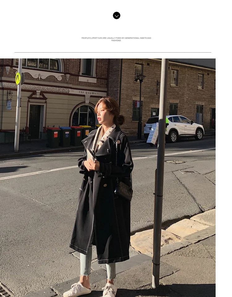 New Style Main Push Mid-length Open Wire Trench Coat