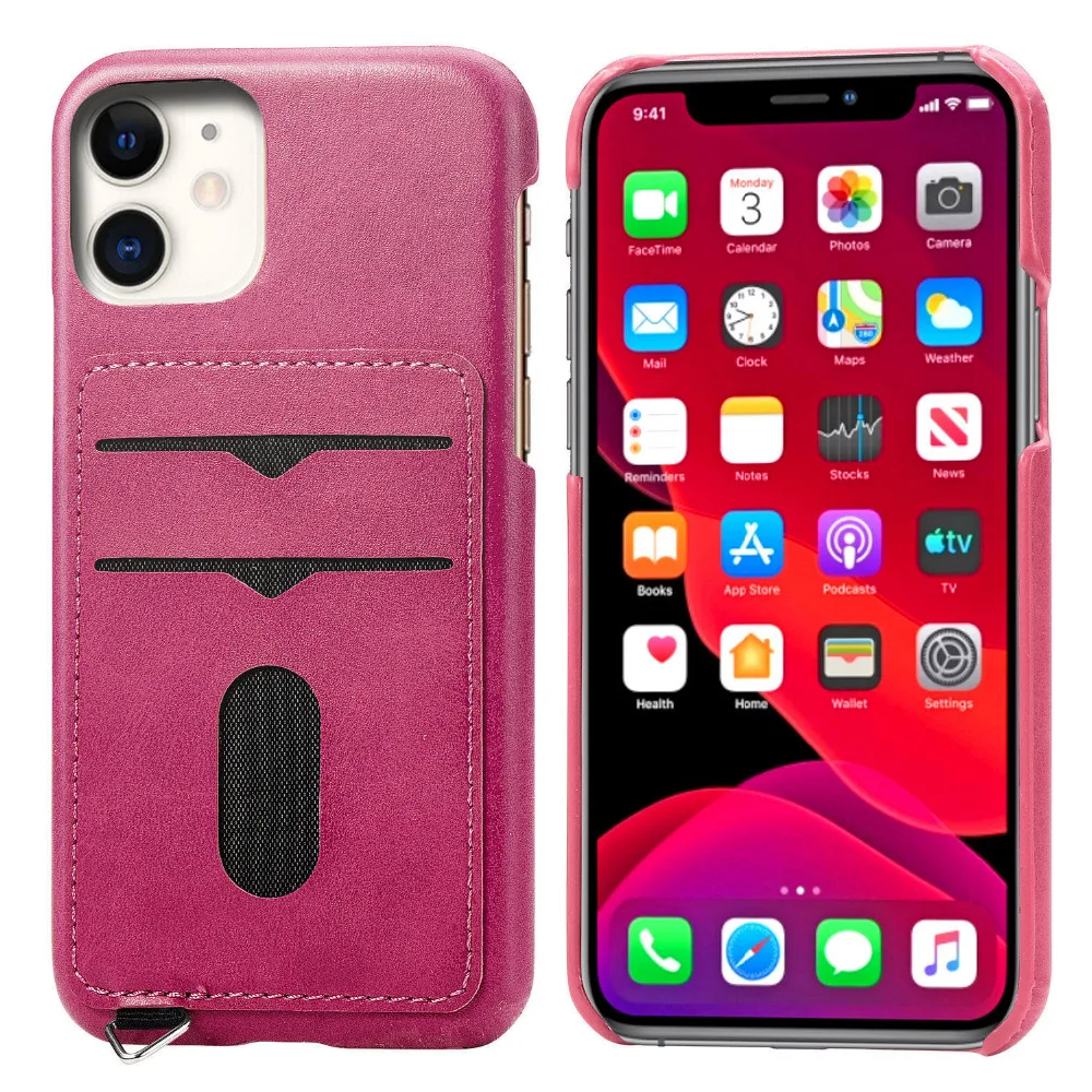 Тонкий противоударный чехол из искусственной кожи для iPhone 11Pro Max XR XS Max X 8 7 6 6S Plus, держатель для карт, бумажник, Гибридный чехол для полной защиты
