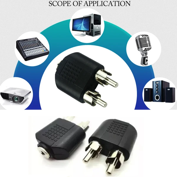 

3.5 mm Female To 2 RCA MALE Stereo Audio Adapter connector convertor