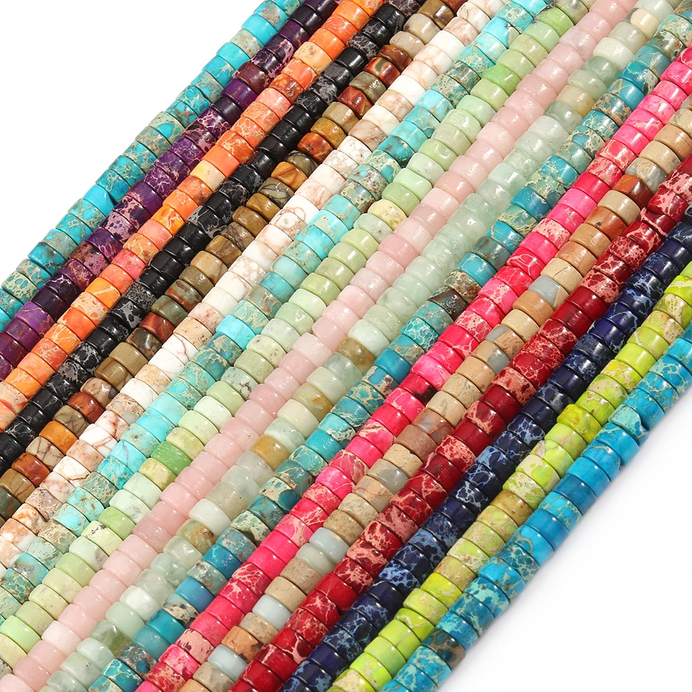 Natural Sea Sediment Turquoise & Imperial Jasper Spacer Beads for DIY Jewelry 3