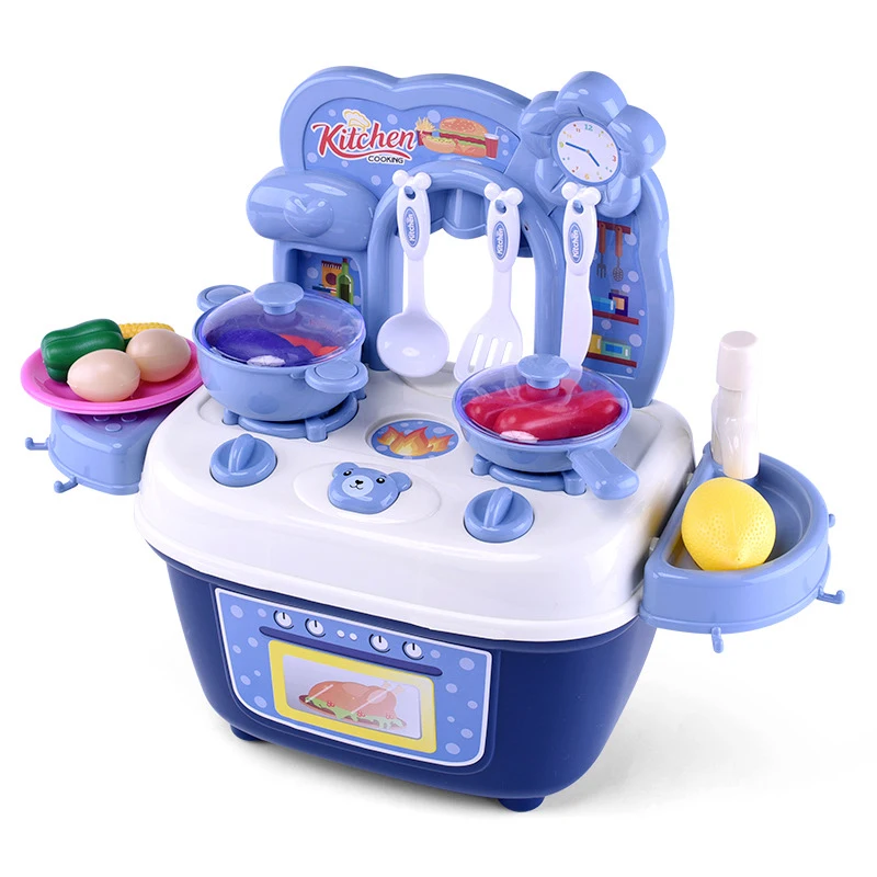 

Children's Kitchen Toys Play House Simulation Suit Baby Cooking Fruit and Vegetable Simulation Faucet Tableware Toy for Girls