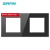 SRAN Blank panel with Installing iron plate 172mm*86mm white crystal tempered glass switch socket panel ► Photo 3/3