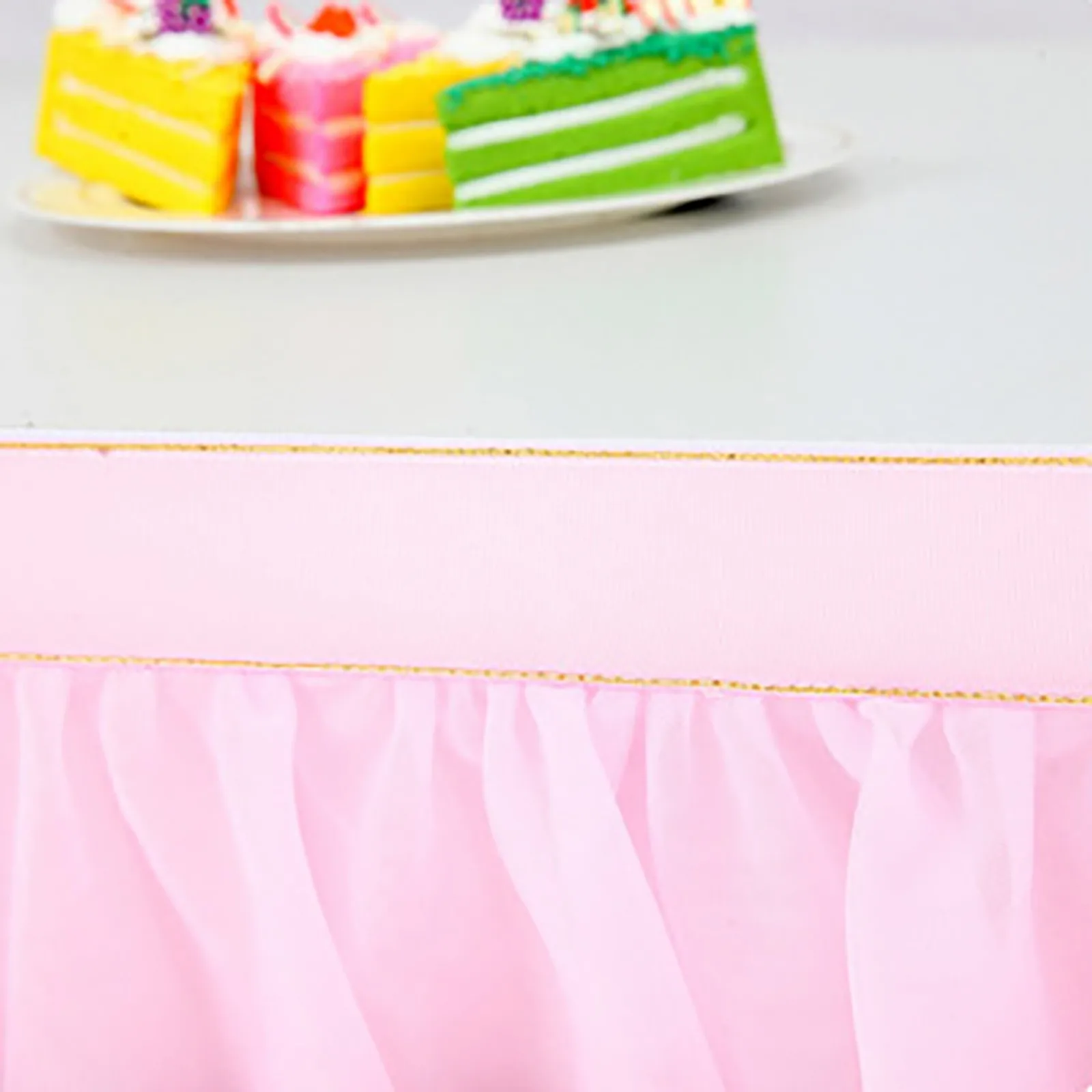 Long Fluffy Tutu Gauze Table Skirt Mesh Gauze Birthday Party Dessert Table Wedding Sign-in Surrounding Tablecloth Decor
