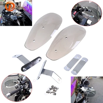 

POSSBAY Motorcycle Guard Handguards Windshield Scooter Windscreen Hand Guard Protector Wind Deflectors for Harley 883 Cafe Racer