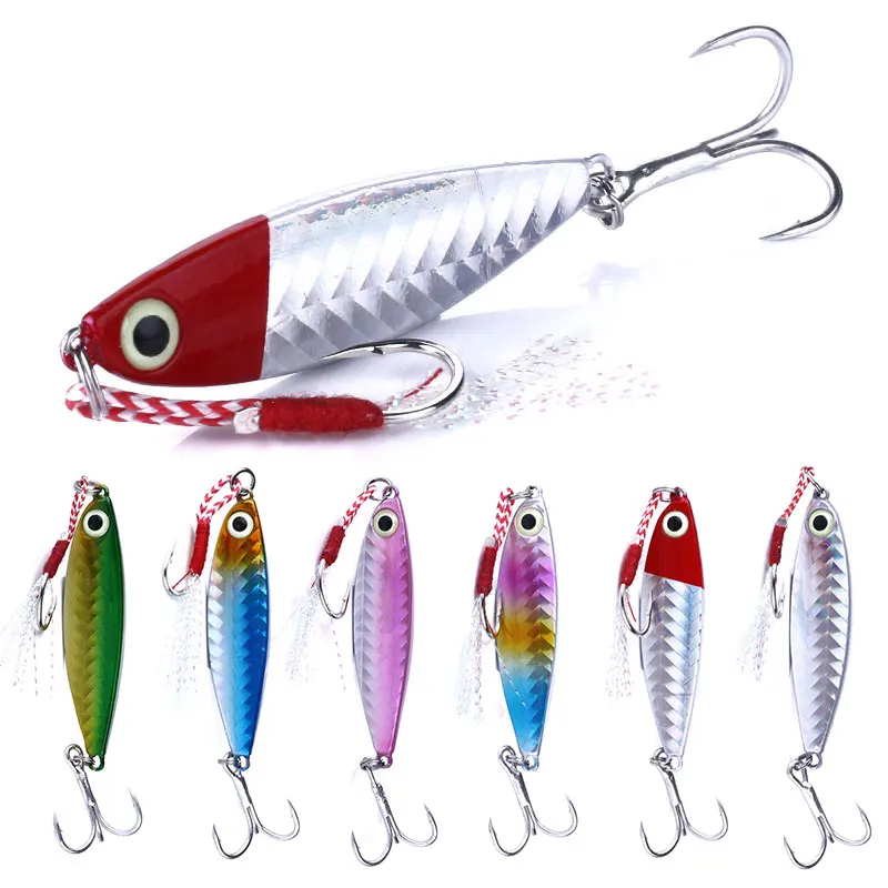 

6pcs 7g 10g 15g 20g fishing spoon spinnerbait metal lure tuna lures glow in the dark fishing tackle lead minnow jigging pesca