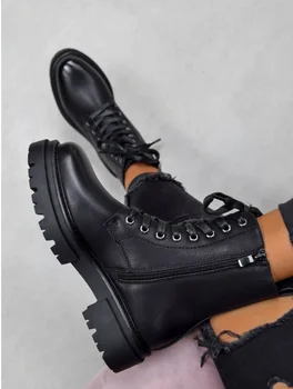 

Boots for Women 2020 New Fashion Ankle Boots Lace up Autumn British Short Boots Fashion Lady Motorcycle Boots Party Footwear