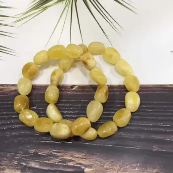 

11.2mm Certificate Natural Yellow Amber Gemstone Women Bracelet Party Stretch Barrel Beads Reiki Jewelry AAAAA Certificate