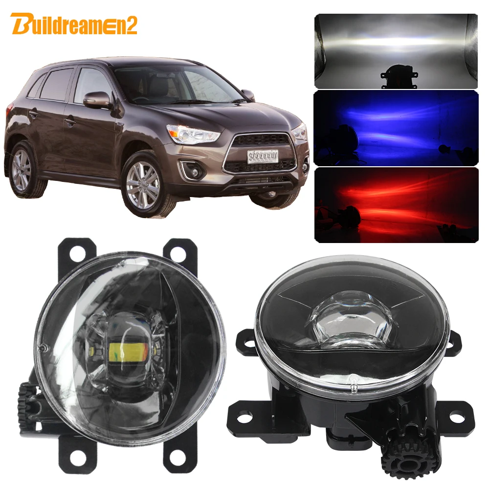 Buildreamen2 For Mitsubishi ASX 2013 2014 Car Right + Left Fog Light LED Projector Lamp Devil Eye DRL 4000LM 12V Accessories | Автомобили
