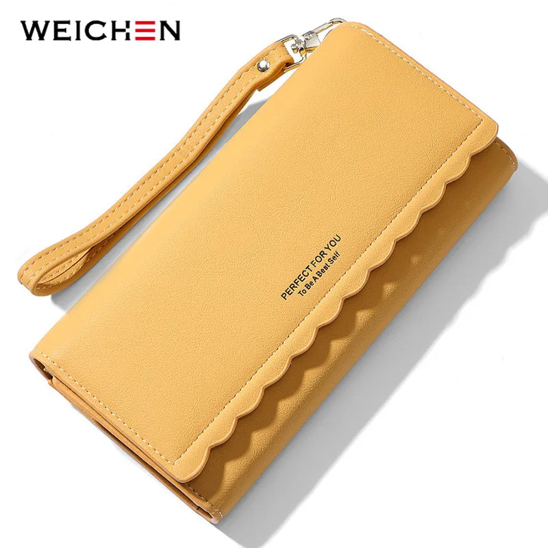 WEICHENG новый длинный клатч кошелек для женщин много отделений на запястье женские
