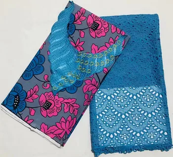 

Java wax print fabric african fabric milk silk lace fabric 2.5+3yards dubai lace african wax print fabric for dress YN-B26