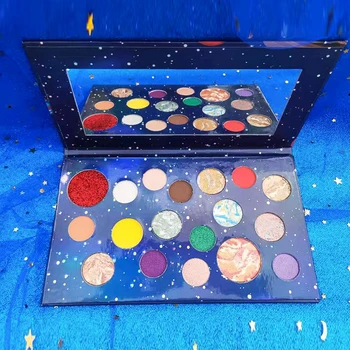 

HUDAMOJI planet 18 color eyeshadow highlighter potato texture eyeshadow pallete Long lasting eye shadow makeup pallete TSLM1
