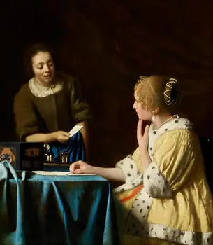 

12 Hand Painted Art Paintings by College Teachers - Mistress and Maid Dutch Baroque Johannes Vermeer - Oil Painting on Canvas