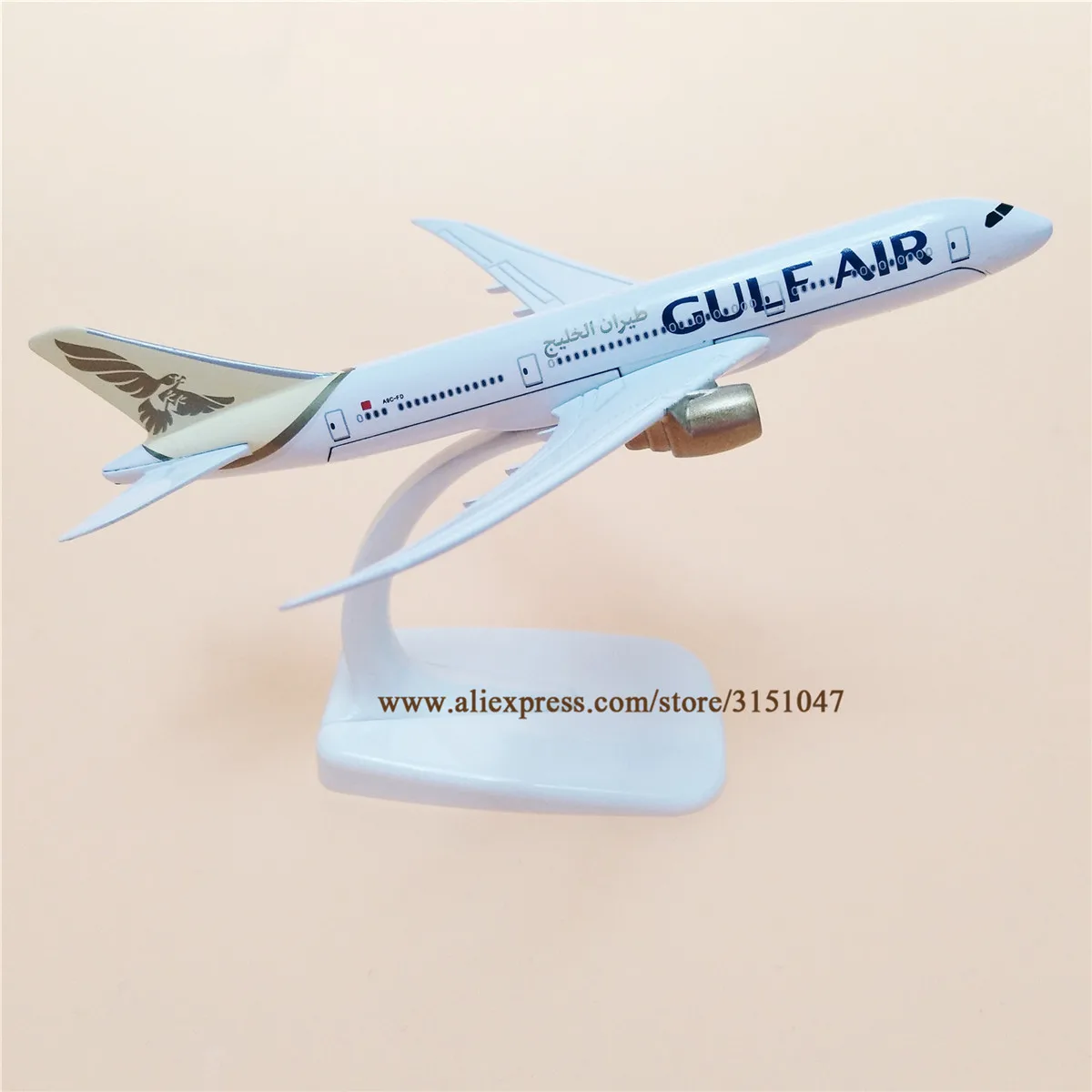 Alloy Metal GULF Air B787 Airlines Airplane Model GULF Boeing 787 Airways Plane Model Stand Aircraft Kids Gifts 16cm