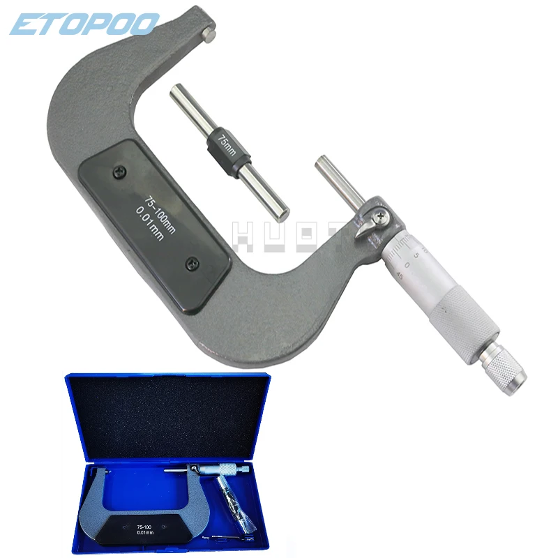 Description Picture 5 of itemOutside Spiral Micrometer 0-25mm/ 25-50mm/ 50-75mm/ 75-100mm Accuracy 0.01mm Gauge Vernier Caliper Measuring Tools