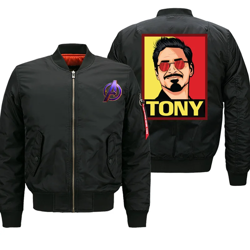 Железный человек, Tony Stark, куртка-бомбер для мужчин, 2019, Осень-зима, толстая, на молнии, теплое пальто, парка, мотоциклетные, хип-хоп