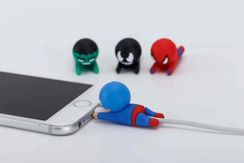 Bite Cable Protector Avengers for iPhone USB Charger Protector Cables Cargador Data Line Cord holder Wire Organizer Accessories