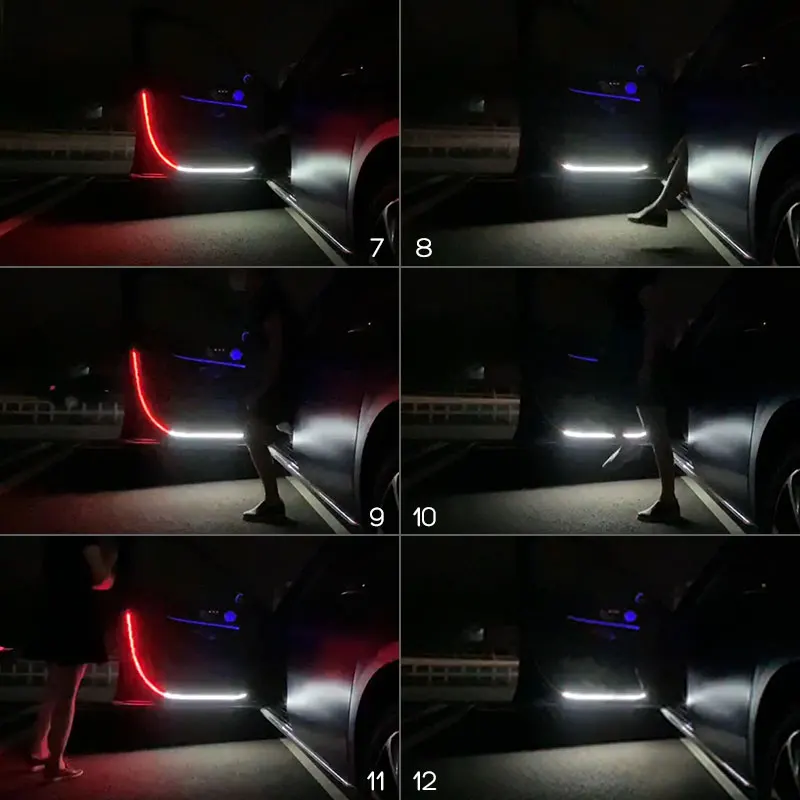 Car Accessories Led Strip Openning Door Warning Light Safety Shadow Welcome Flash Lights Alarm Signal Lamp (8)