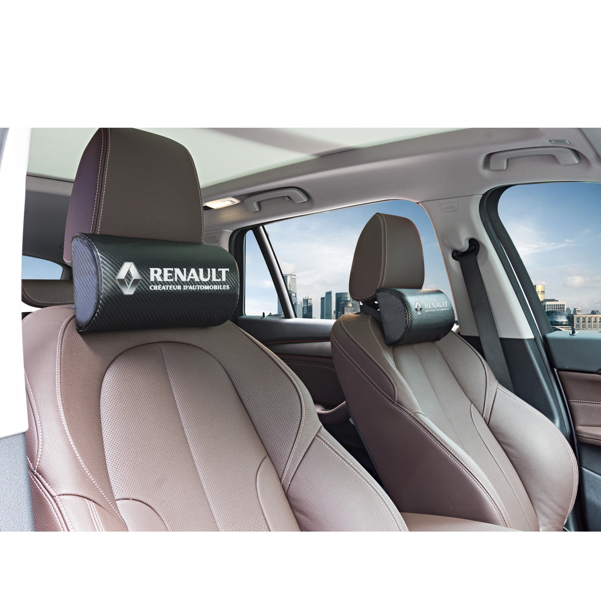 Подголовник из искусственной кожи с логотипом автомобиля 2 шт. подушка для шеи