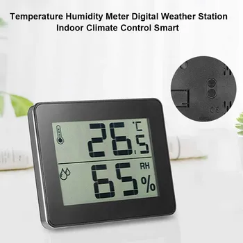 

Smart Home Climate Control Indoor Temperature Humidity Meter Electronic Weather Station Digital Resettable Portable Accurate