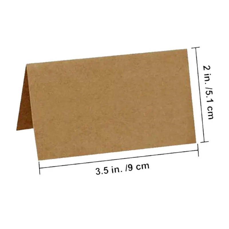 New 10 Pcs Foldover Cards Business Card Holder Folded Kraft Paper Card Decoration Ornaments Metal Crafts Notes Folder