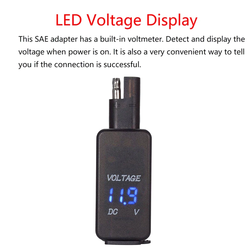 SAE к USB портативный UV 12-24V Цифровой Автомобильный Вольтметр для мотоциклов простой в использовании телефон зарядка прочный двойной порт