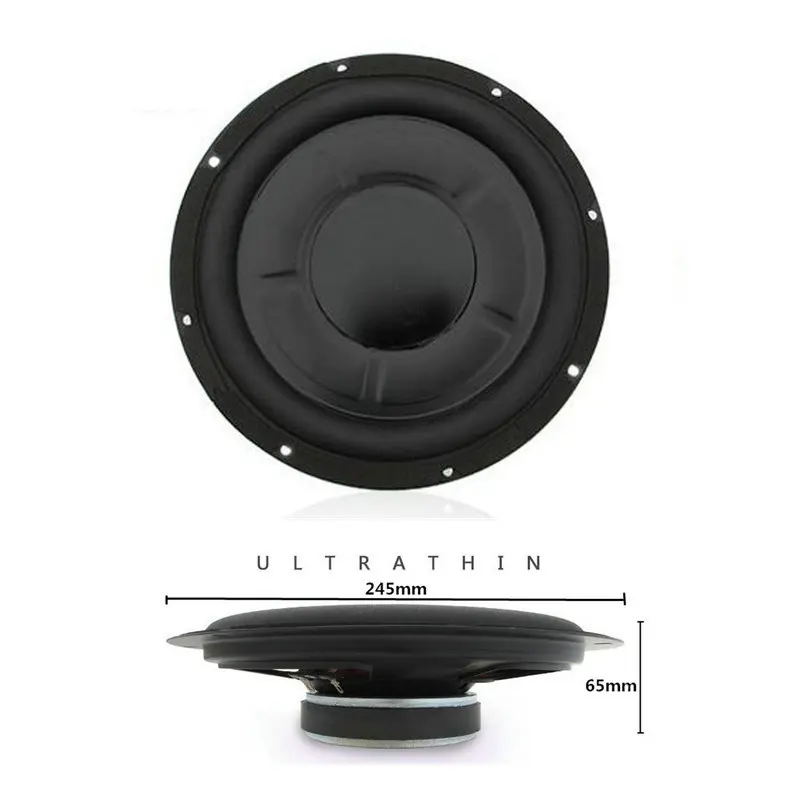 Ультратонкий HiFi 10 дюймовый 2 Ом мощный аудиосабвуфер высокого качества DIY басовые