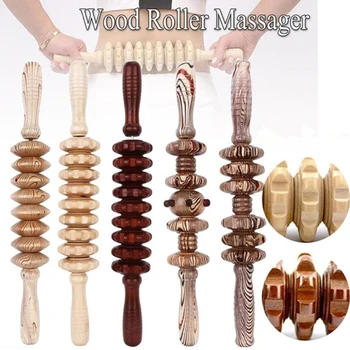 

Full Body Massager Wood Roller Stick Gear Trigger Point Muscle Relief Pain Tool