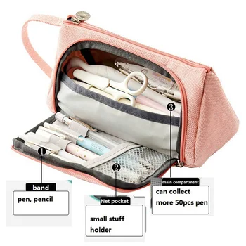 

Kawaii Large Capacity School Pencil Case Pens Holder Pouch Zipper Pencilcase Multi-layer Storage Bag Pencil Box Kids Stationery