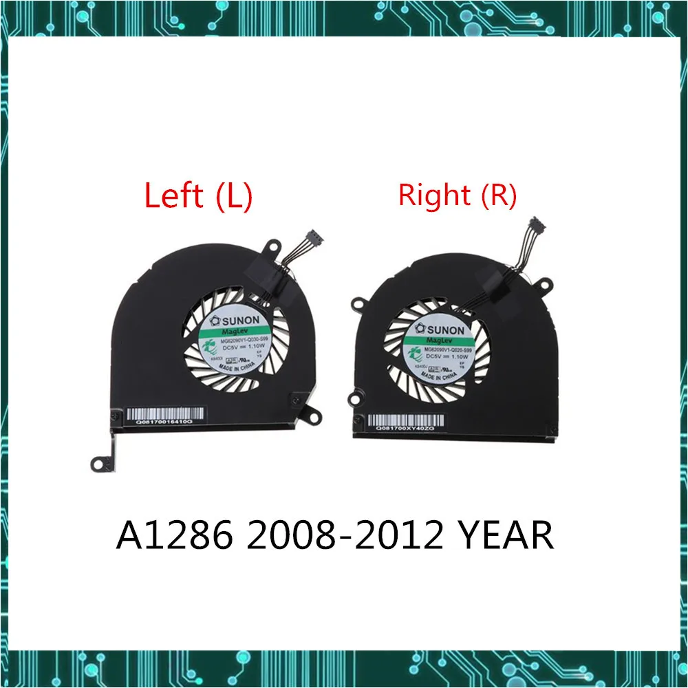 

New A1286 Fan For Apple MacBook Pro 15" A1286 CPU Cooling fan Left and Right 2008 2009 2010 2011 2012 Years