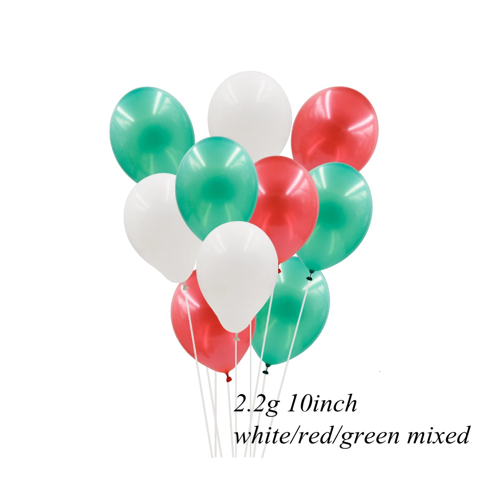 white red green 30 шт 10 дюймов 3 цвета воздушные шары невесты латексные надувные шары для дома Свадебные украшения принадлежности для вечеринки-девичника - Цвет: white red green