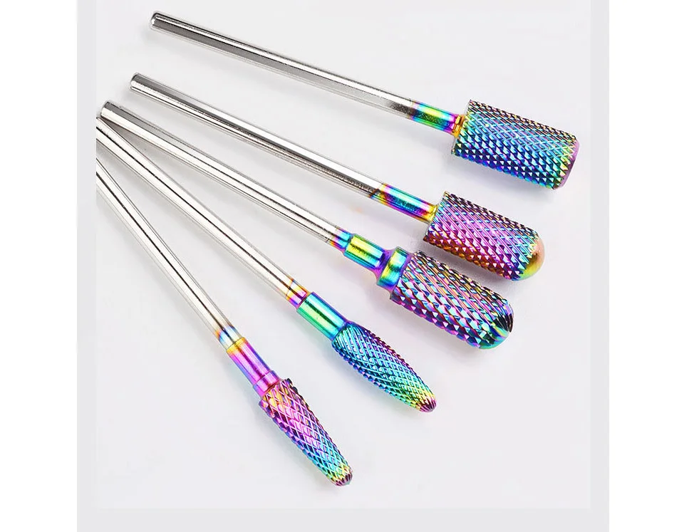 

Professional Rainbow Tungsten Carbide Nail Drill Bit Manicure Pedicure Machine Electric Manicure Drill & Accessory Tools