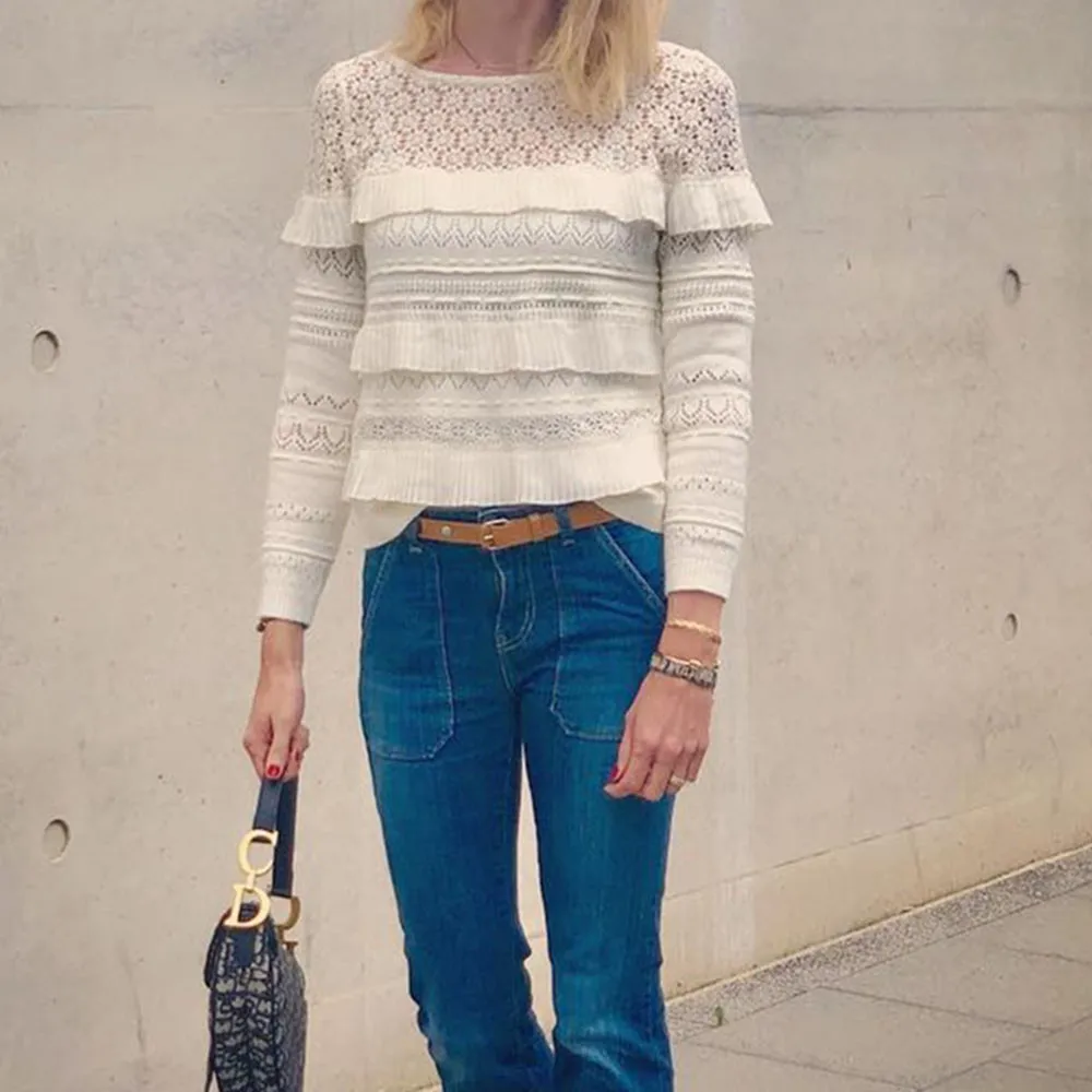 2019 вязаный свитер из шерсти и мохера женский осенний зимний пуловер с круглым